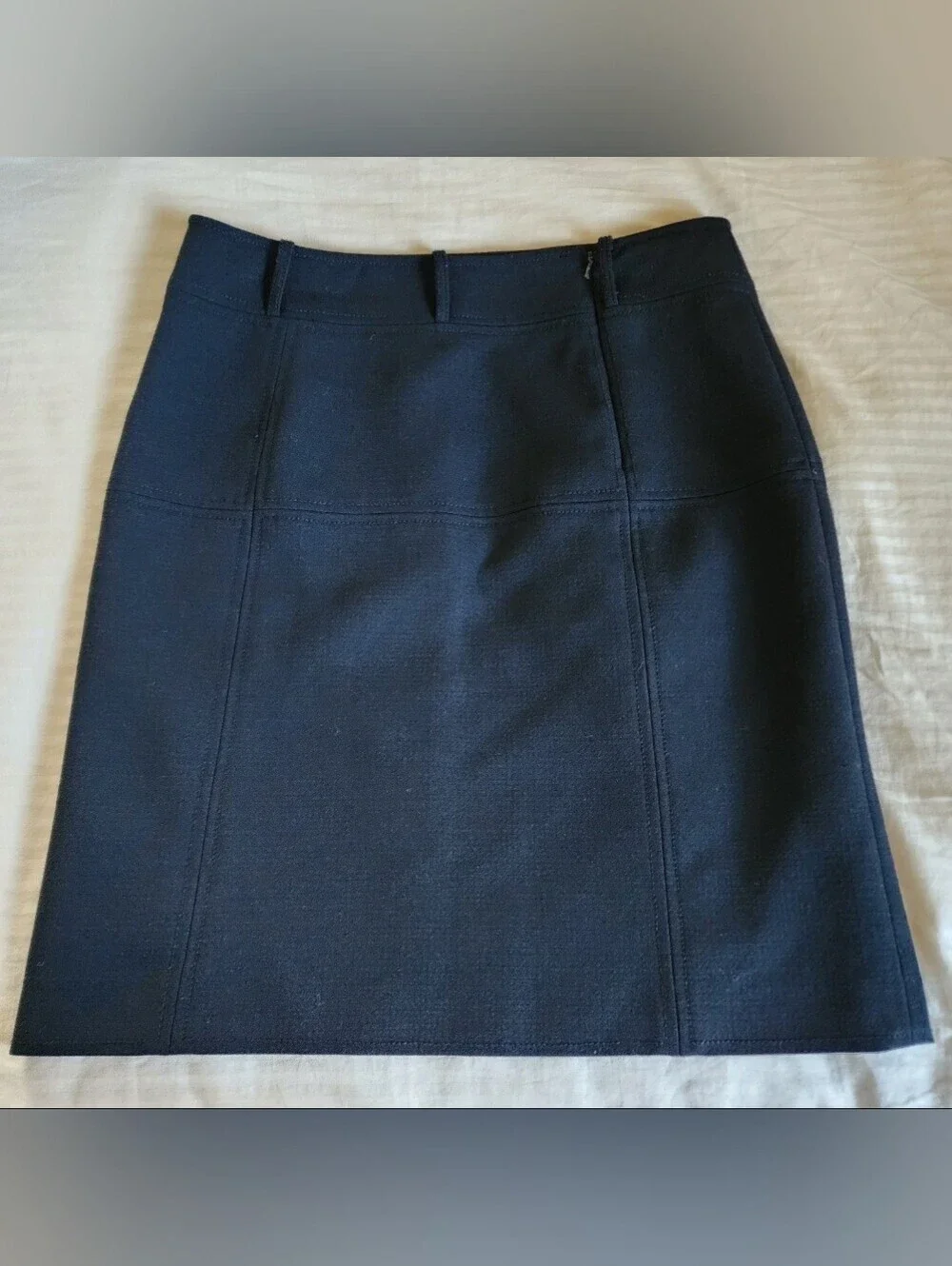 Tory Burch Black Wool Blend Pencil Skirt Lined Size 8 Belt Loops